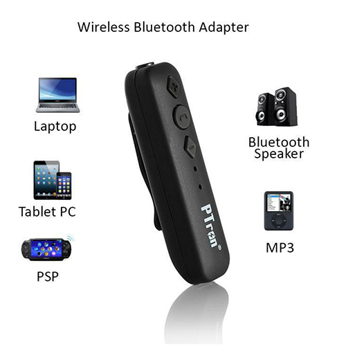 Ptron Echo Compact Bluetooth Wireless Adapter For Smartphones & Tablets - Abs+rubber Body, Mini Size, Black | 130mah Battery, 4 Hrs Playback, Bluetooth V4.2