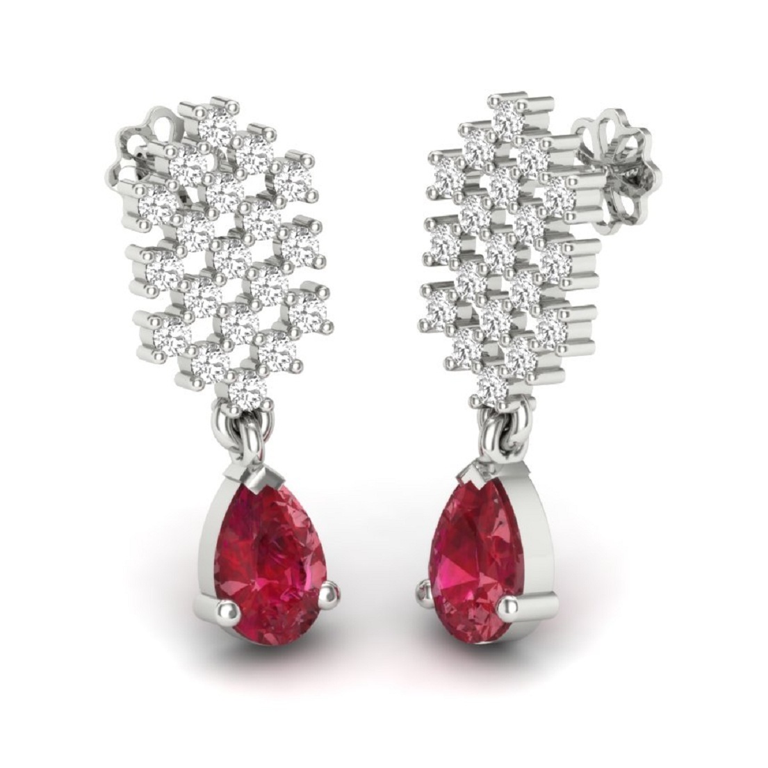 Cubic Zirconia Drop Earrings - 92.5 Sterling Silver With High Polished Nickel Free Rhodium Plating, Colour Cz Stone - Ideal For Anniversary, Engagement, Gift, Party, Wedding