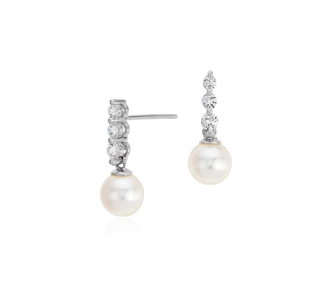 Pearl Earrings - 92.5 Sterling Silver With High Polished Rhodium Plating, Featuring Pearl & Zircon Stones For Parties, Engagements, And Weddings
