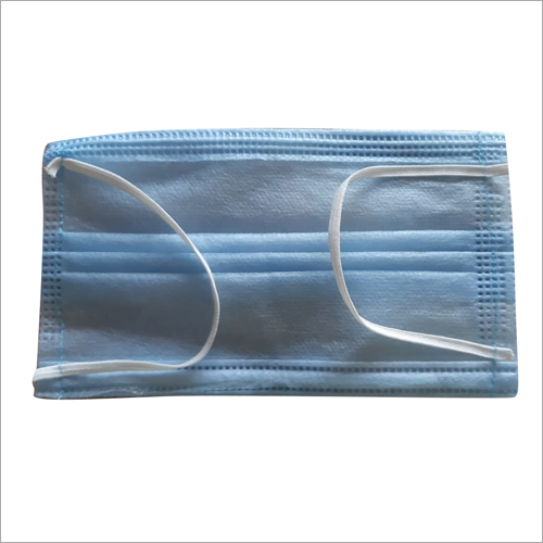 Surgical Face Mask - Synthetic Non-Woven Fabric, Standard Size, Sky Blue Color | Multi-Layer, Disposable, Anti-Allergic, For Adults & Children