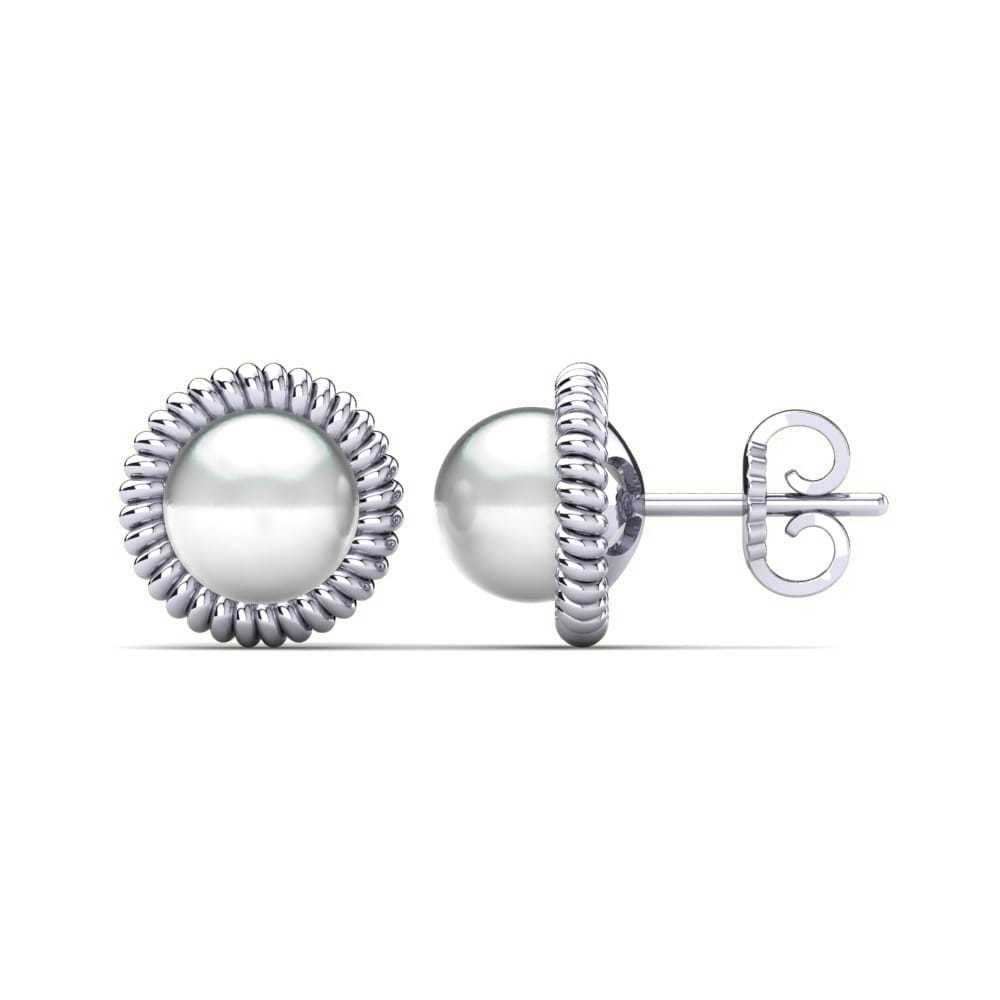 Pearl Earring - 92.5 Sterling Silver, High Polish Nickel Rhodium Plated | Elegant Women's Designer Jewelry For Party, Anniversary, Engagement, Wedding