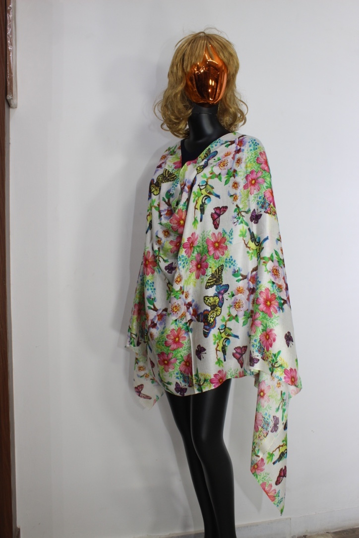 Modal Digital Printed Stoles - Silk Modal Wool Blend, 70x200cm Size | Hand Painted & Printed Design, Casual Wear For Women
