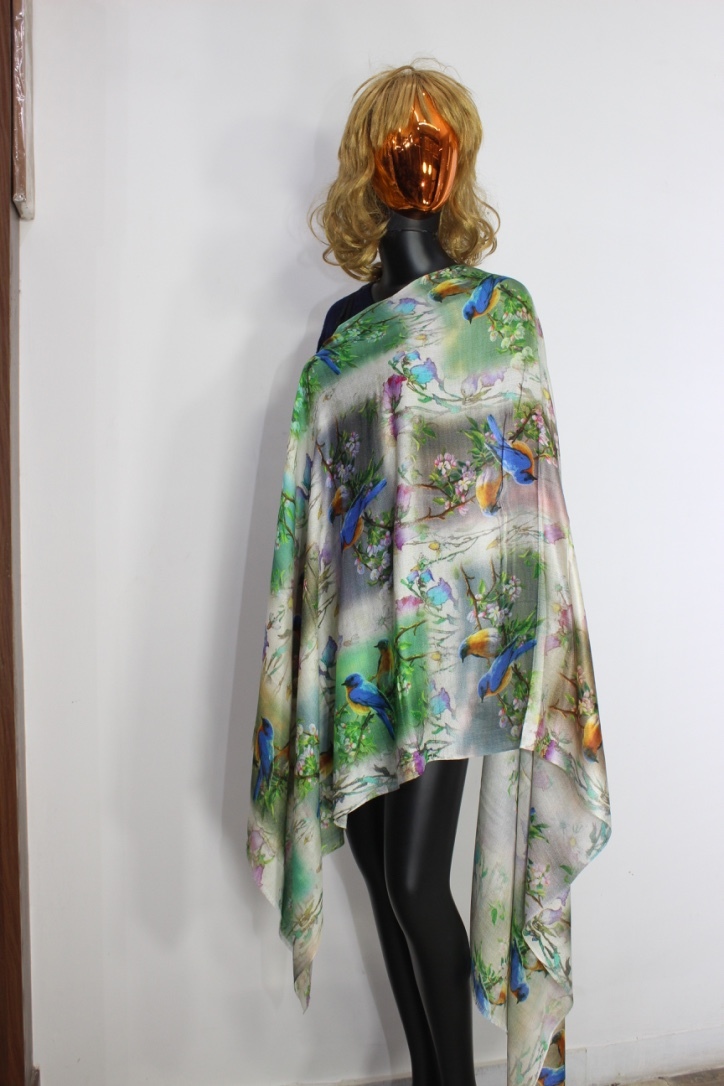 Modal Digital Printed Stoles - Silk Modal Wool Blend, 70x200cm Size | Hand Painted & Printed Design, Casual Wear For Women