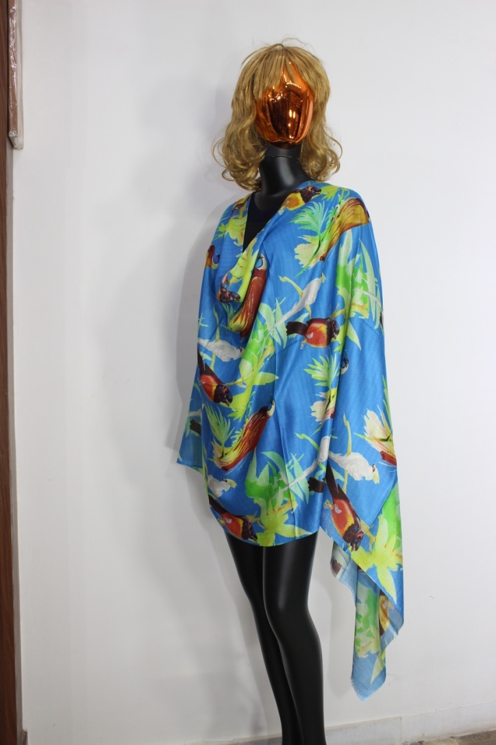 Modal Digital Printed Stoles - Silk Modal Wool Blend, 70x200cm Size | Hand Painted & Printed Design, Casual Wear For Women