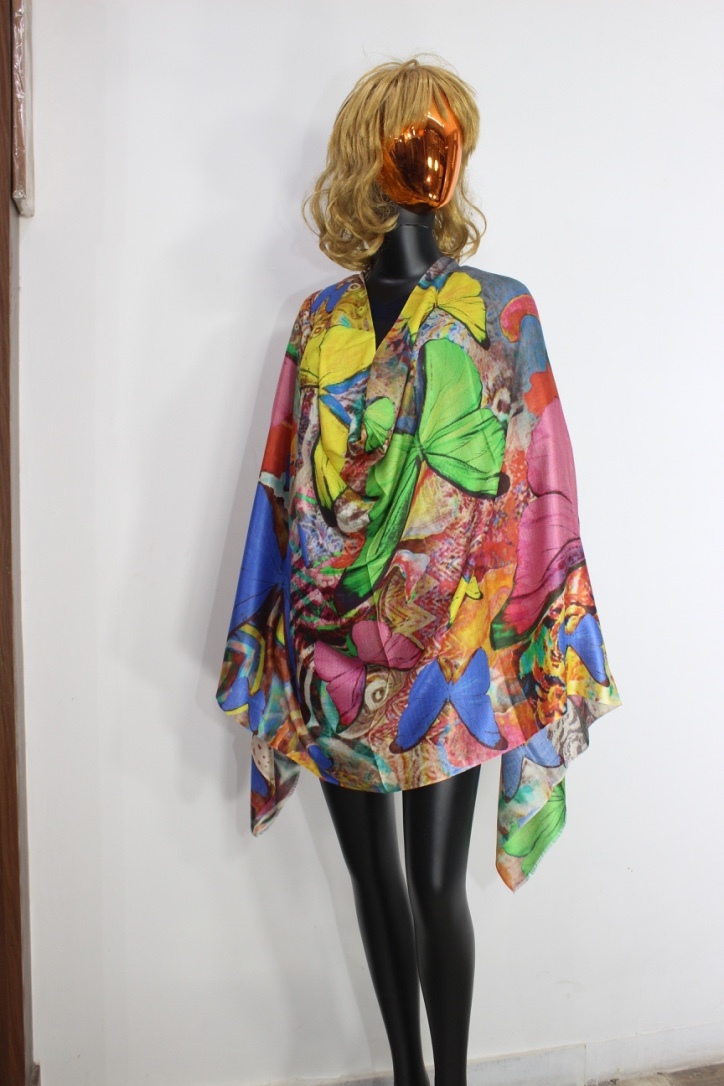 Modal Digital Printed Stoles - Silk Modal Wool Blend, 70x200cm Size | Hand Painted & Printed Design, Casual Wear For Women