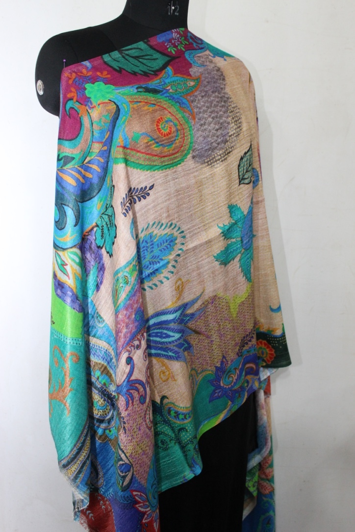 Wool Printed Stoles - Color: Required Based