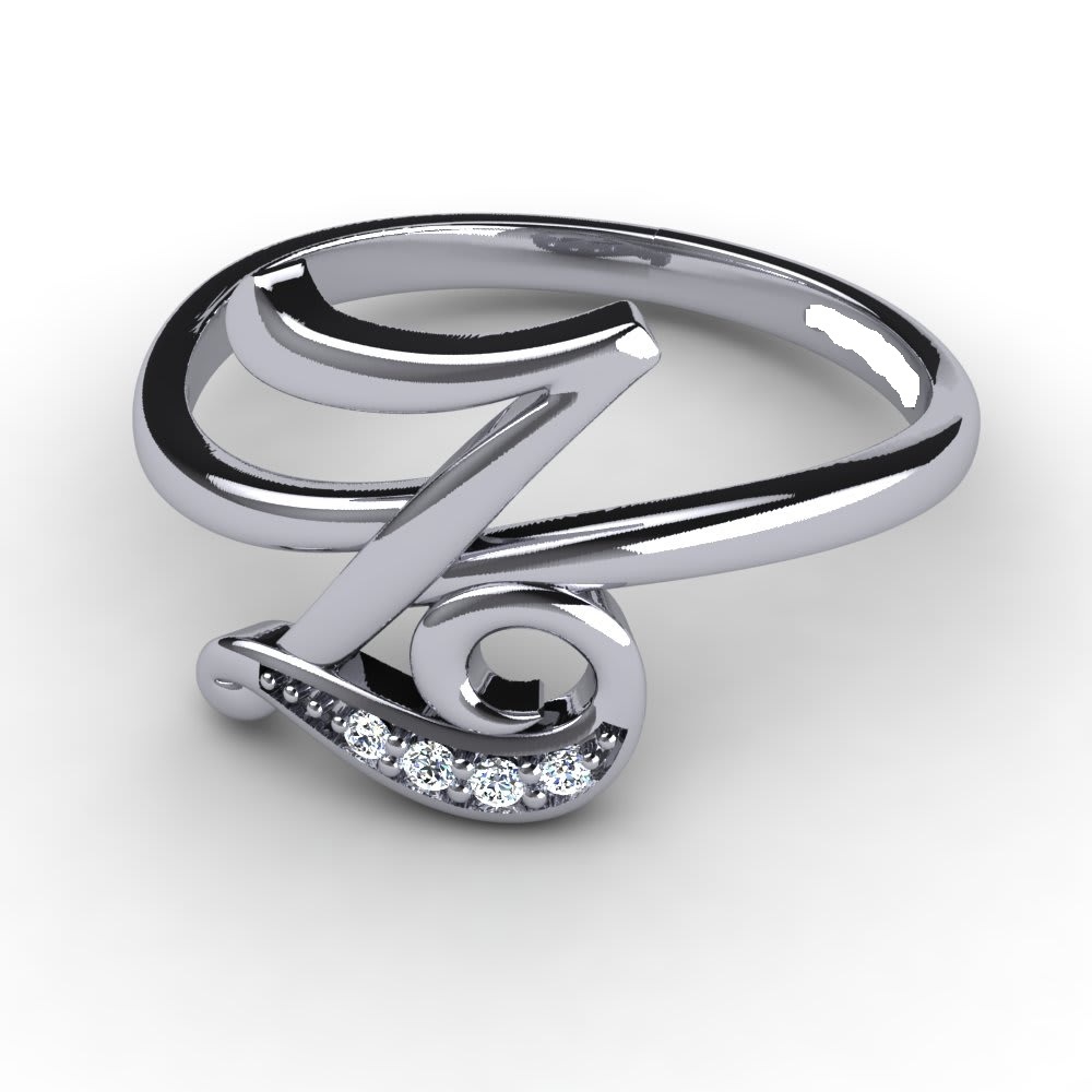 Gift Silver Alphabets Ring