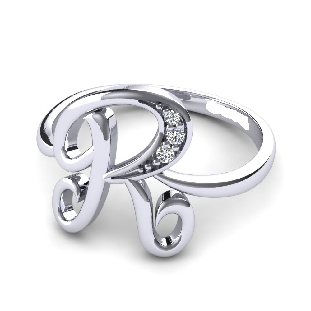 Gift Silver Alphabets Ring