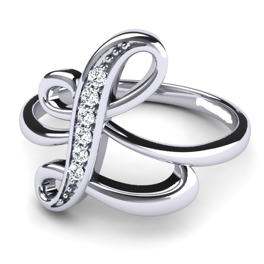 Gift Silver Alphabets Ring