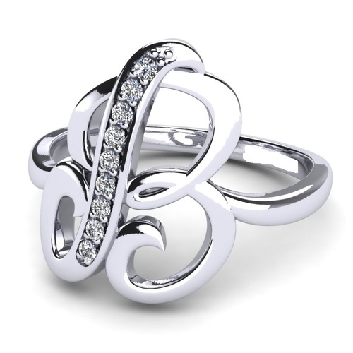 स्टर्लिंग सिल्वर अल्फाबेट्स रिंग्स लिंग: महिलाएं