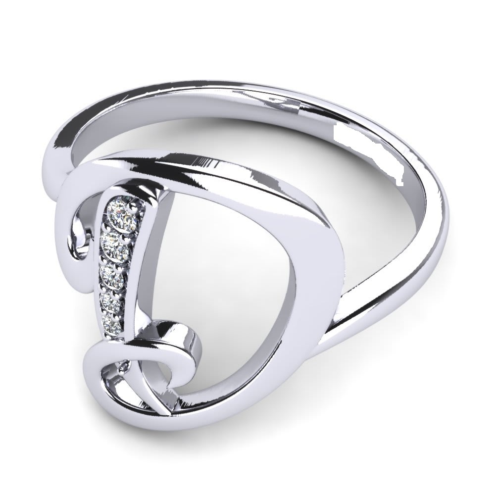 Sterling Silver Alphabets Rings Gender: Women