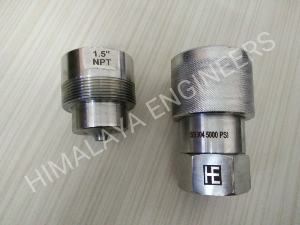 Screw Type Coupler - Carbon Steel/ss 304/ss 316/brass, 1/4" To 2" Size, Hydraulic/pneumatic Application, Poppet Valve Shut-off, Nbr/neoprene/silicon/ptfe Seals