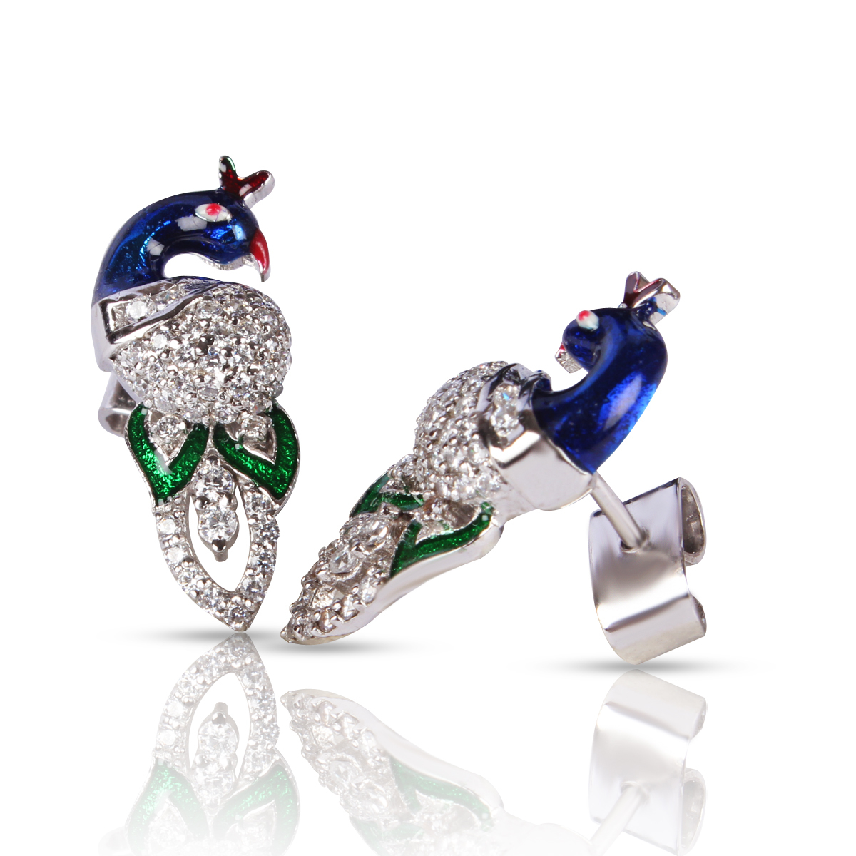 Silver Enamel Earrings Gender: Women