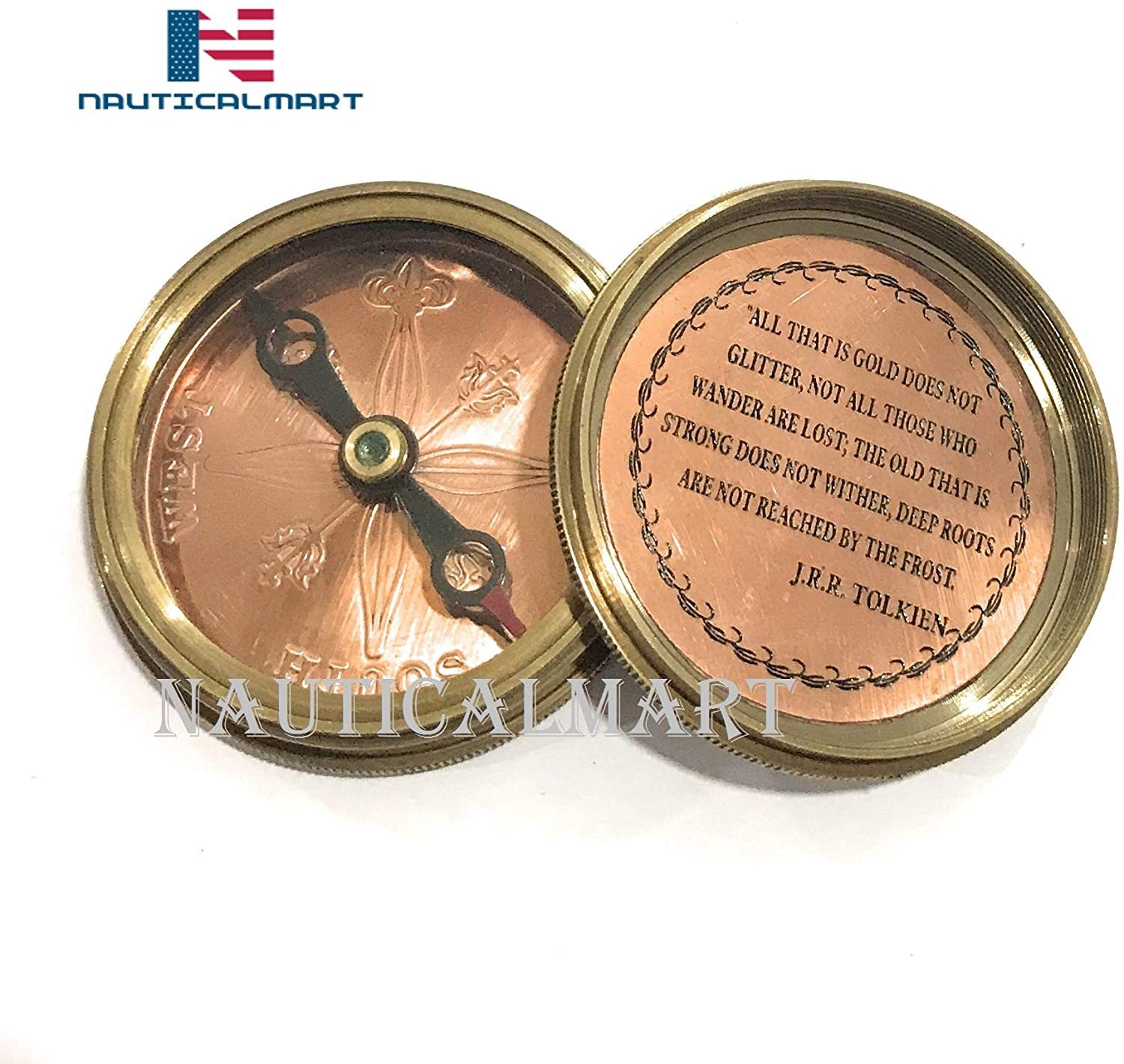 Brass Nautical Not All Those Who Wander Are Lost Magnetic Compass Graduation Confirmation Day Gift Compass Marine Antique Replica Vintage Magnetic Direction Antique Compass