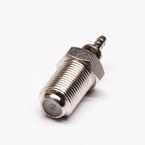 F कनेक्टर क्रिम्प फीमेल स्ट्रेट बल्कहेड