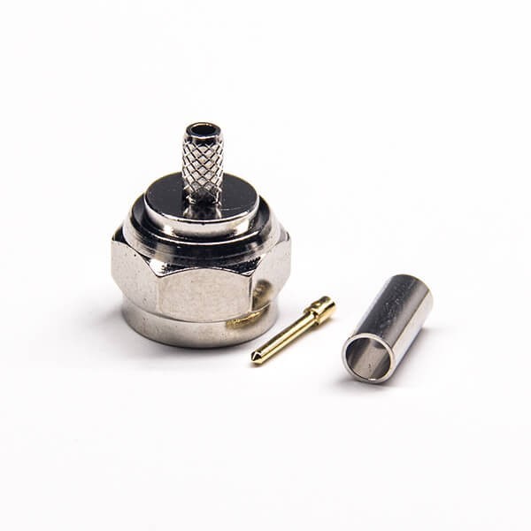 F Type Connector Plug Male Pin Threaded Type