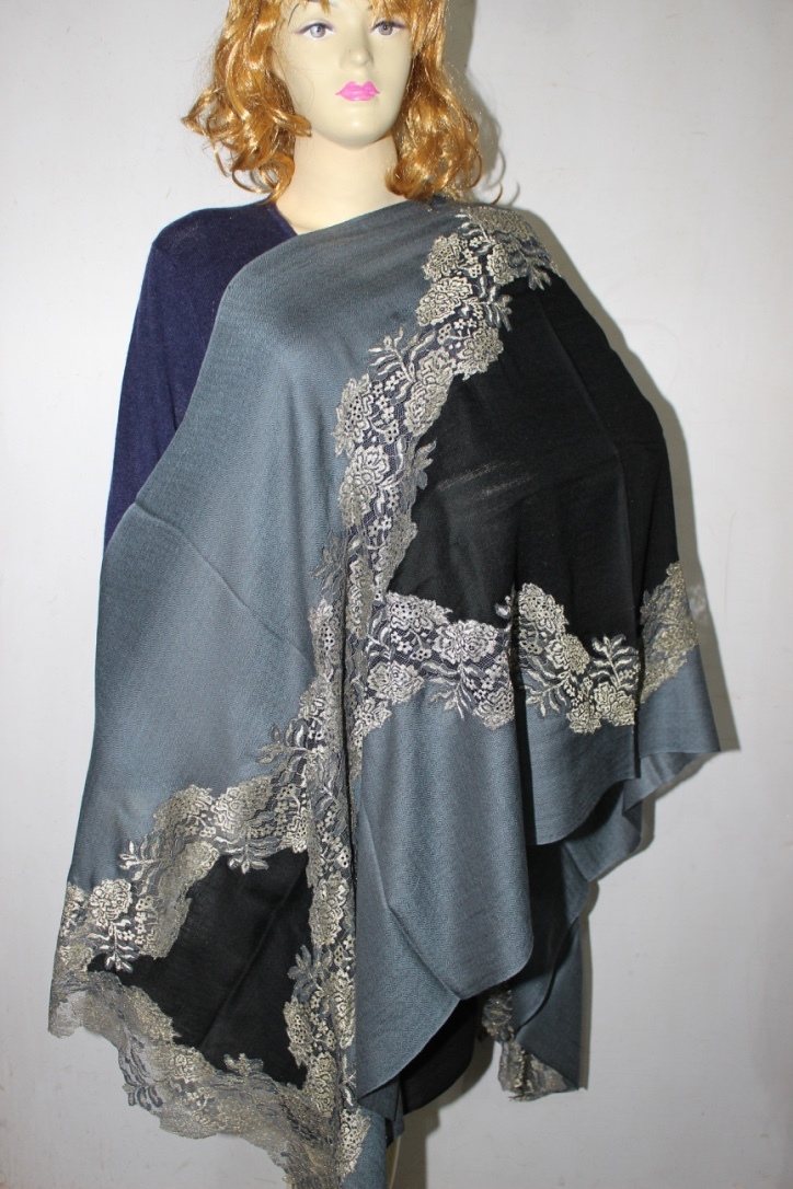 Cashmere Metallic Lace Shawls - 70x200cm & 90x210cm | All Colors, Lace Closure, Machine Made For Daily, Evening, Wedding Use