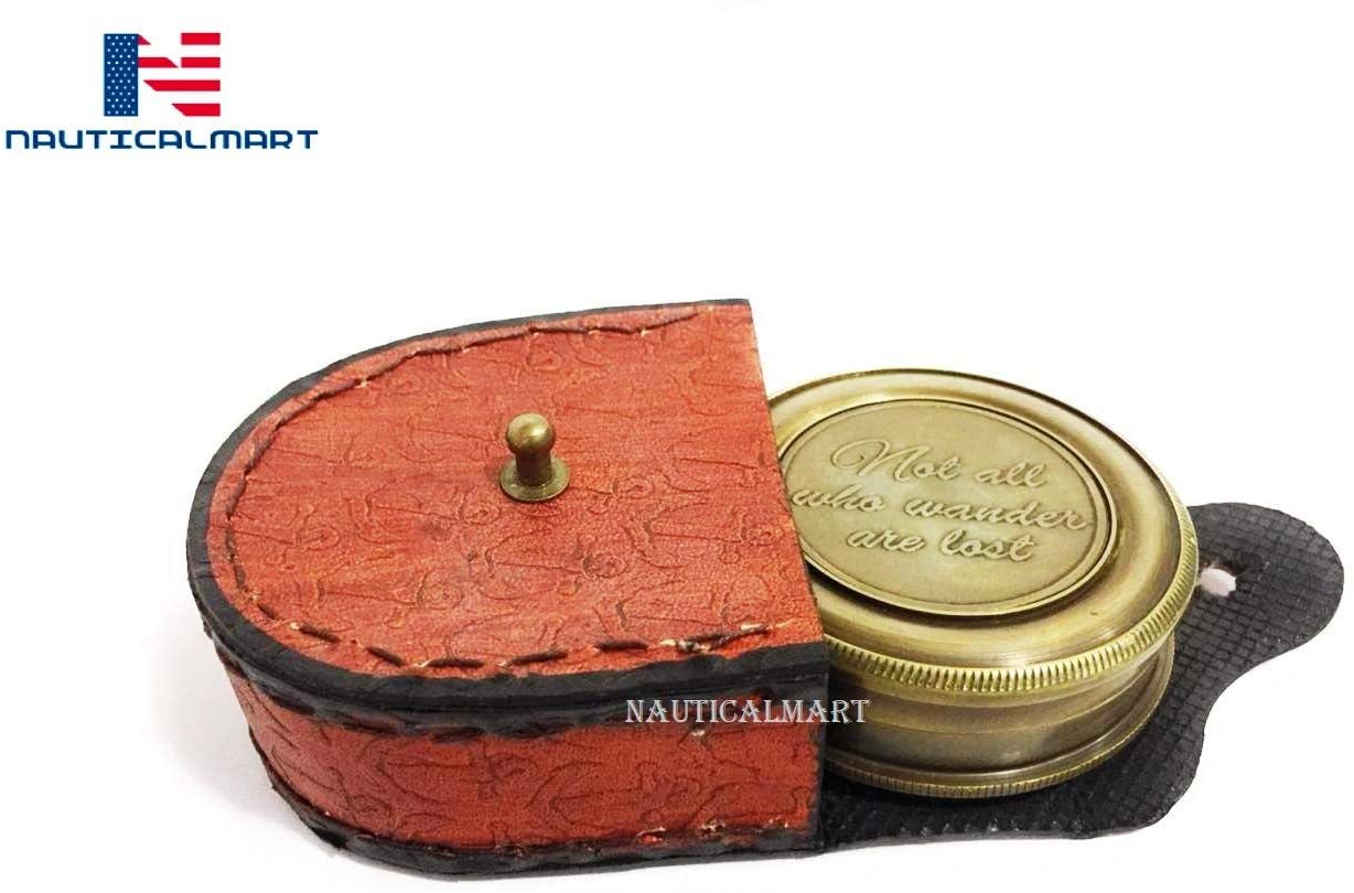 Brass Antique Nauticalmart Marine Nautical Compass Not All Who Wander Are Lost Compass With Case