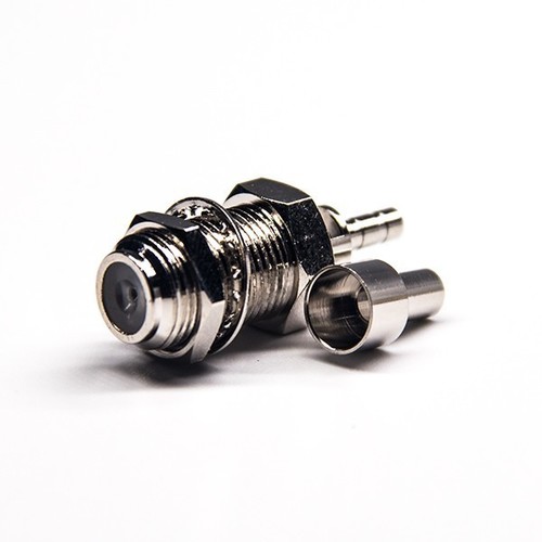 एफ टाइप कनेक्टर बल्कहेड स्ट्रेट फीमेल क्रिम्प विंडो सोल्डे