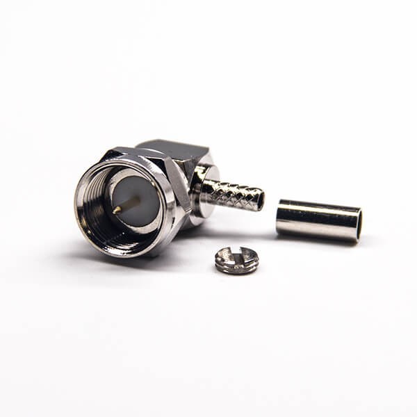Rf Coaxial Connector F Type Right Angled For Coaxial Crimp Type