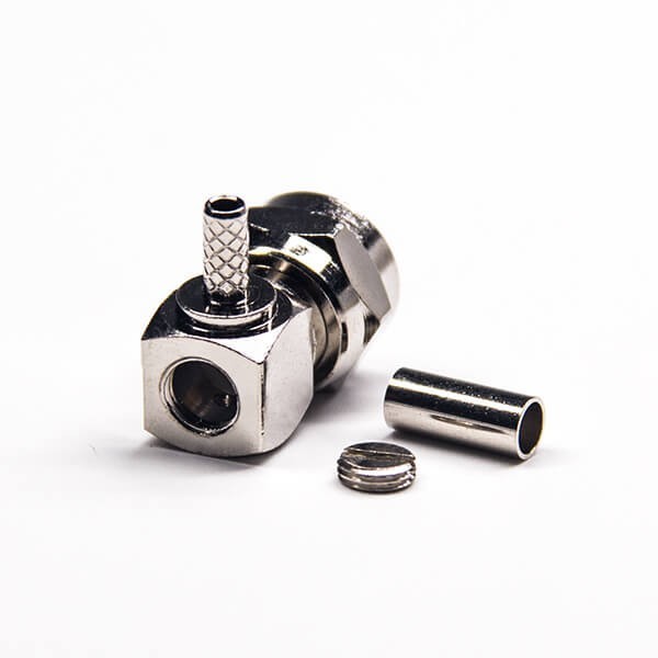 Rf Coaxial Connector F Type Right Angled For Coaxial Crimp Type
