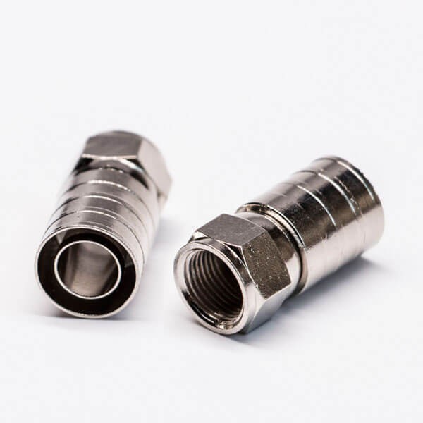 Rg11 F Connector Male Straight Brass