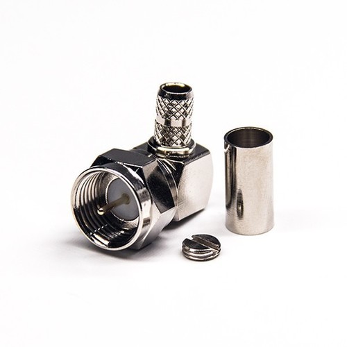 राइट एंगल्ड एफ टाइप कनेक्टर मेल क्रिम्प टाइप