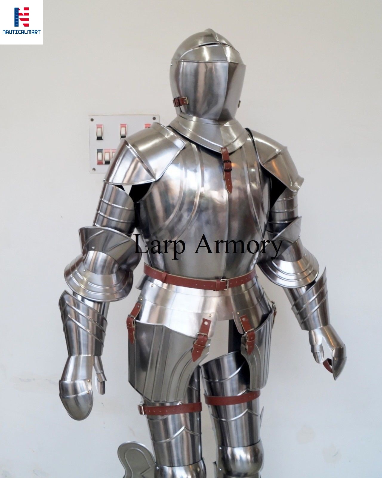 Steel Nauticalmart Medieval Knight Wearable Full Suit Of Armor With Wooden Stand