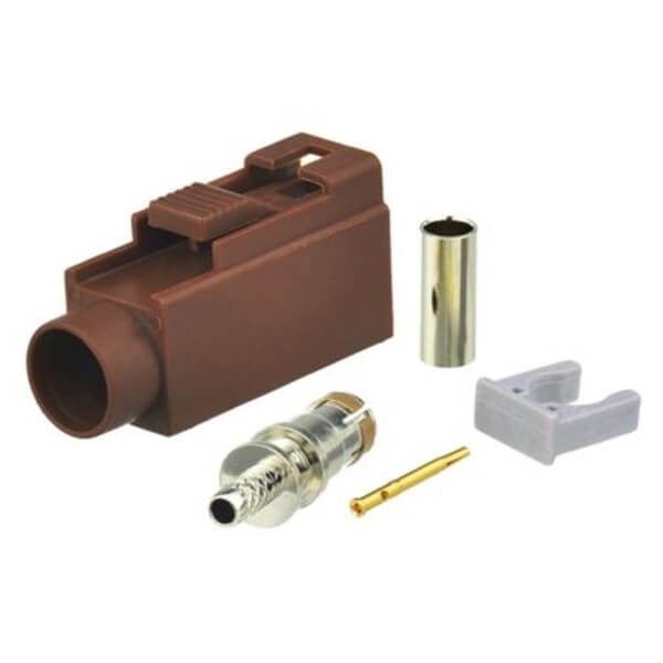 Fakra Coax Connector Car Tv Fakra F Female Brown Crimp Solder Connector
