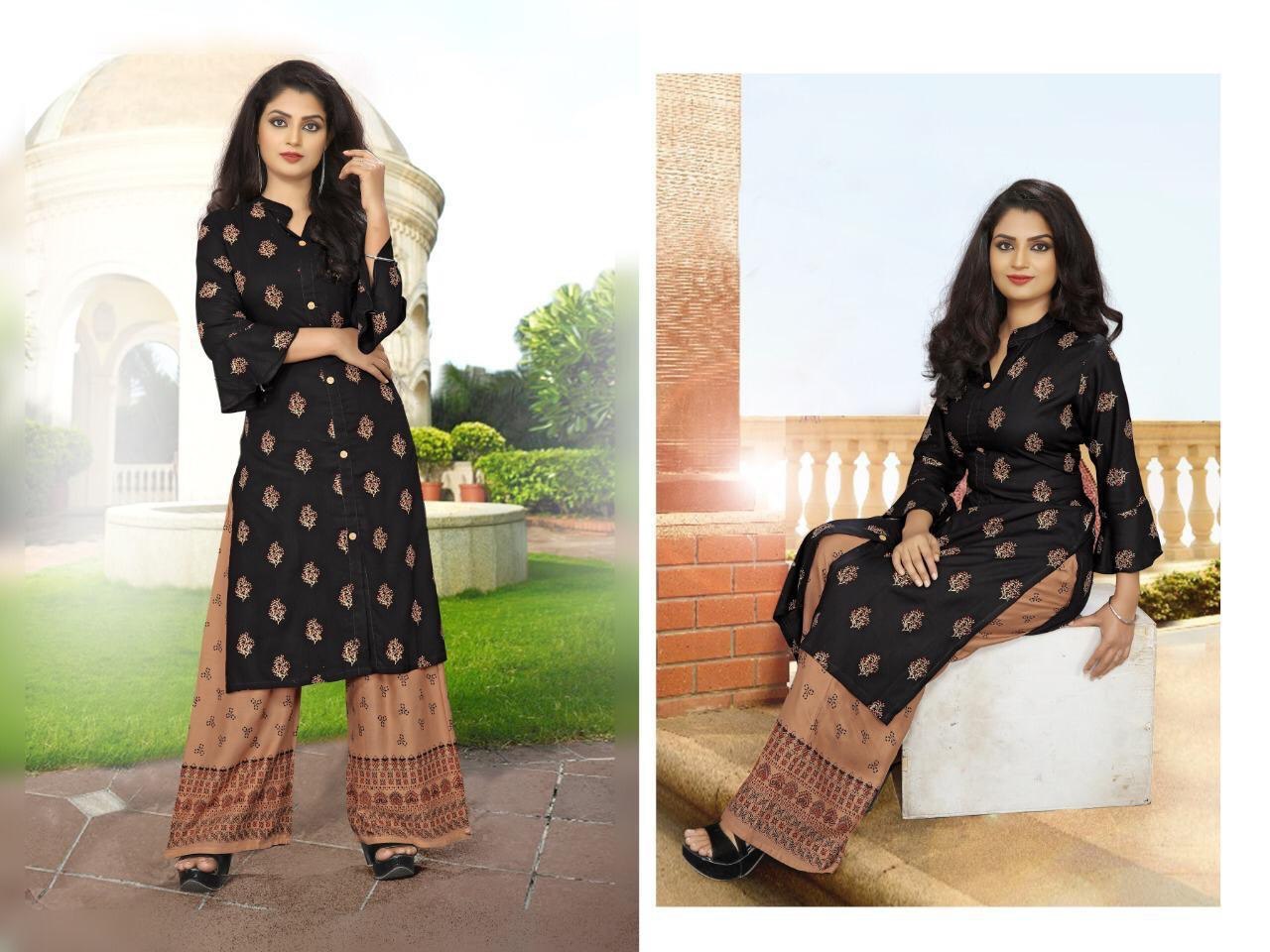 Rayon Fabric Plazo Kurti Bust Size: 40 Centimeter (Cm)