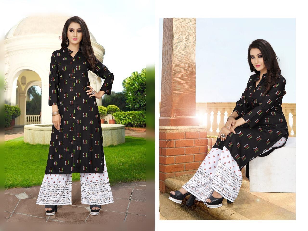 Rayon Fabric Plazo Kurti Bust Size: 40 Centimeter (Cm)