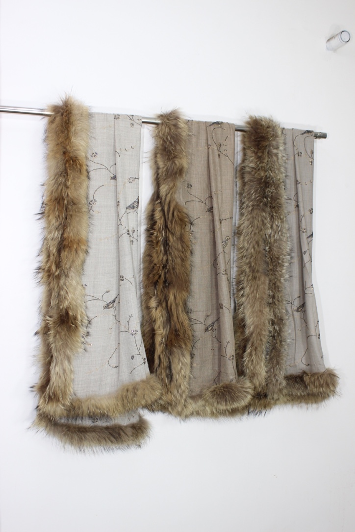 All Color Cashmere Fur Shawls With Crystal