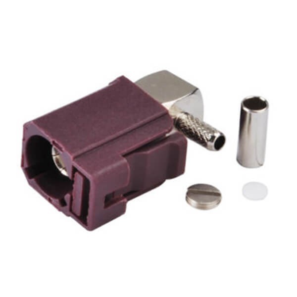 Fakra D Female Right Angle Claret Violet Crimp Connector