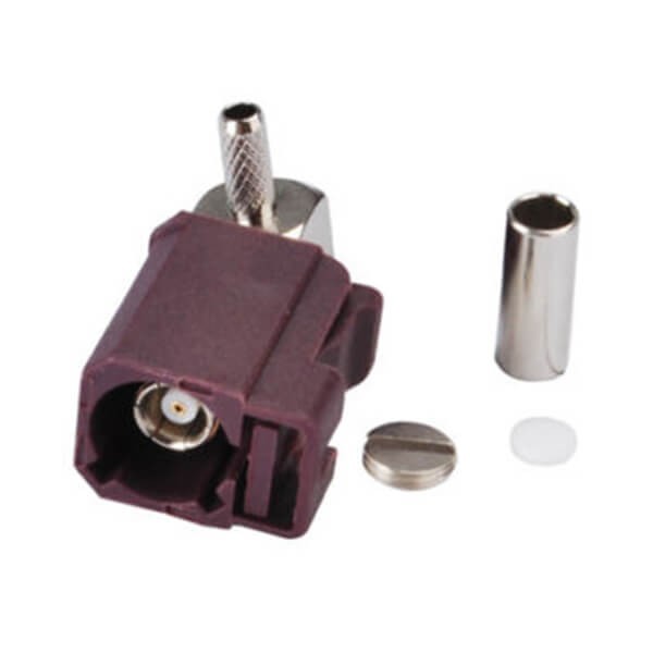 Fakra D Female Right Angle Claret Violet Crimp Connector