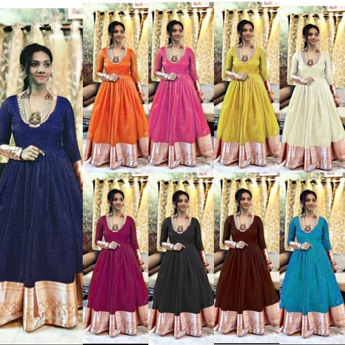 Silk Designer Long Kurti Bust Size: 40  Centimeter (Cm)