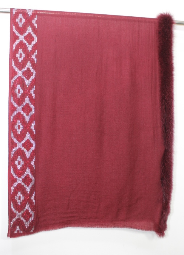 Pashmina One Side Fur And One Side - Color: All Color