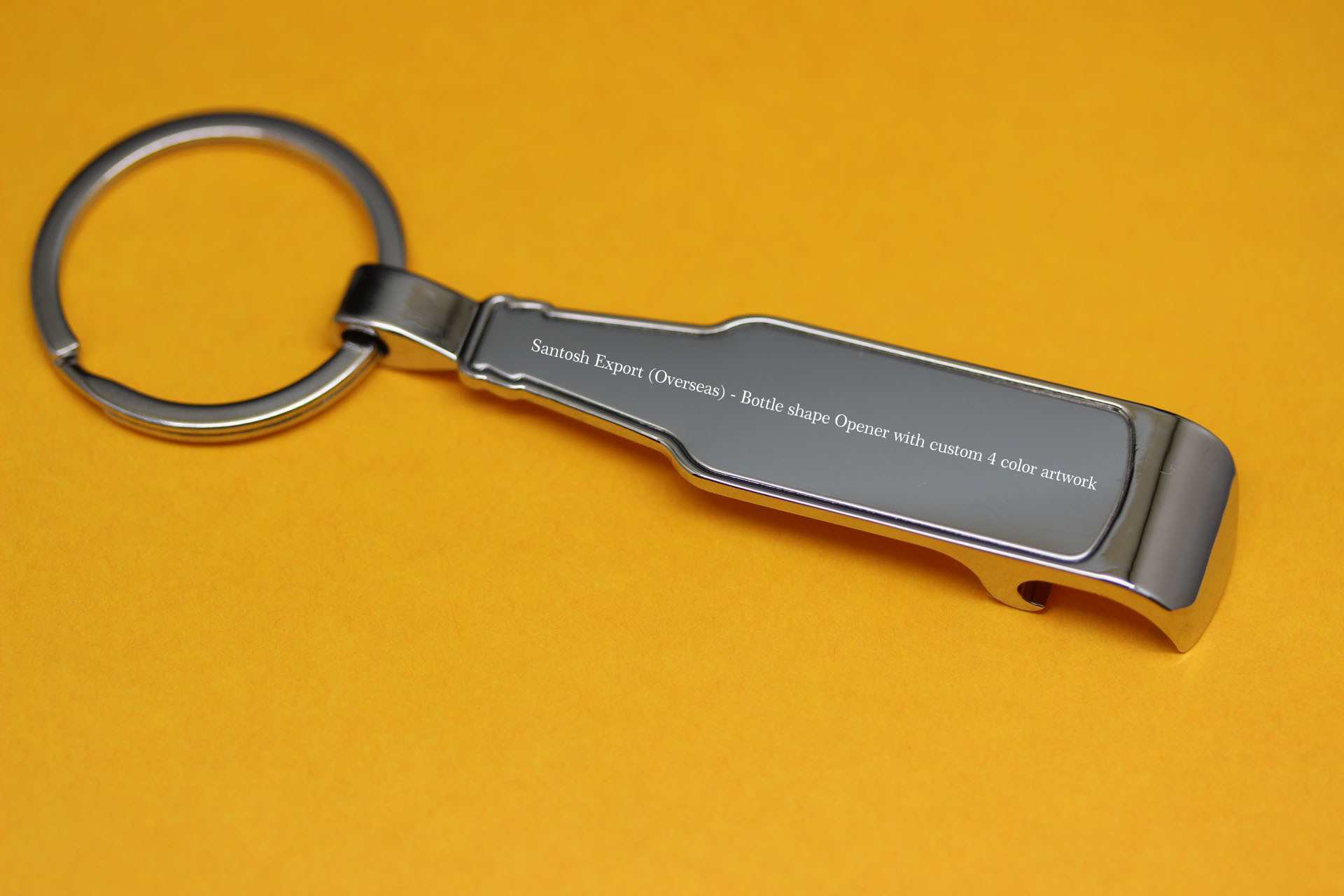 Bottle Opener Keychain - Solid Metal, 3-5mm Thickness, Silver Nickel Plated | Custom Logo Options, Professional Gift For Brand Promotion