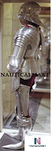Steel Medieval German Composite Style Fully Wearable Full Suit Of Armor Halloween