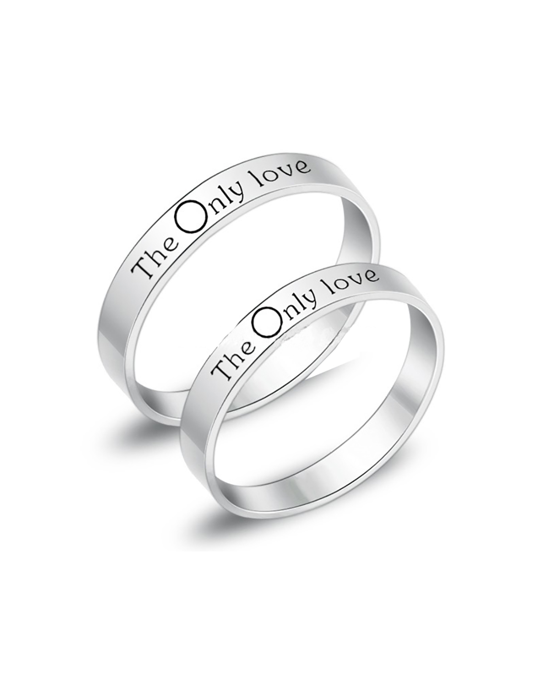 Silver Enamel Couple Rings