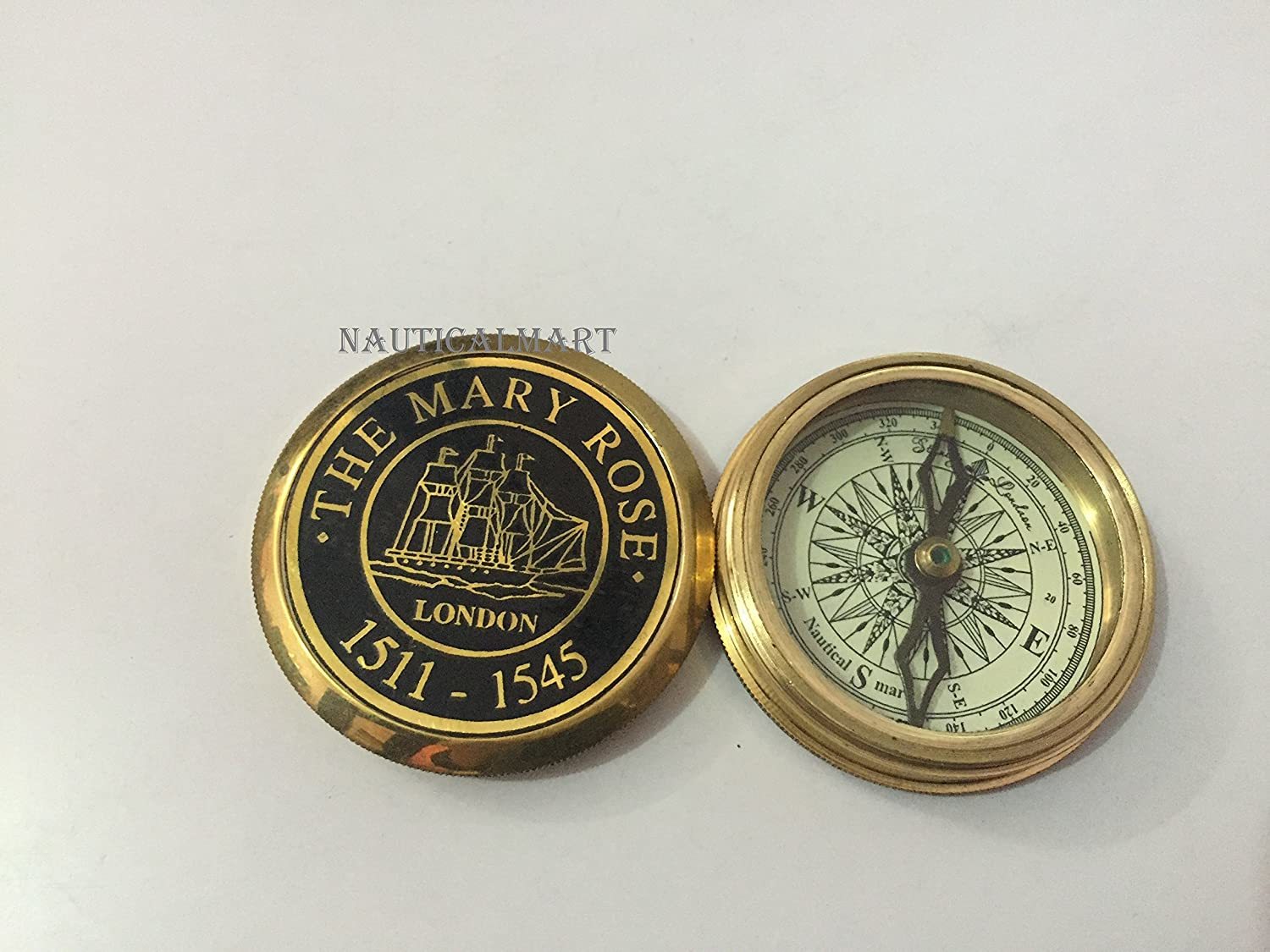 Nautical Nauticalmart Vintage Brass Metal The Mary Rose 1511 Navigation Pocket Compass