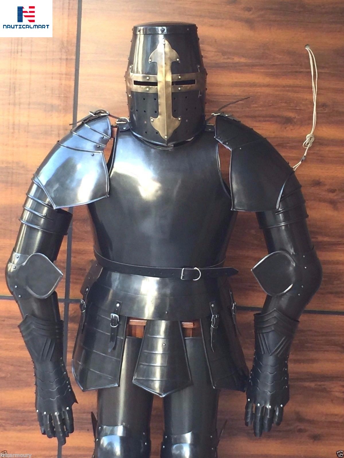 Steel Nauticalmart Medieval Knight Black Crusader Suit Of Armor