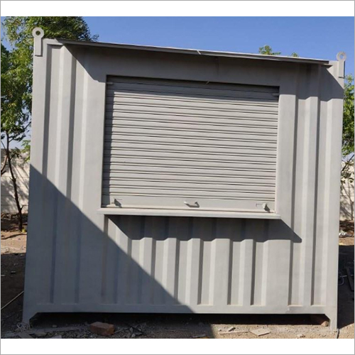 Portable Shop Cabin - Steel, 10x8x10 Ft, Gray/red | 1 Roll-up Door, 1 Security Window, Versatile On-site Office Or Temporary Shelter
