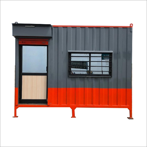 Portable Shop Cabin - Steel, 10x8x10 Ft, Gray/red | 1 Roll-up Door, 1 Security Window, Versatile On-site Office Or Temporary Shelter