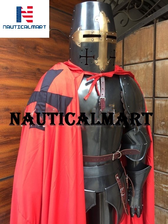 Steel Nauticalmart Larp Armor - Halloween Full Crusader Wearable Suit Of Armor