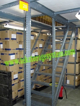 Iron Dark Grey Slotted Angle Stair Case