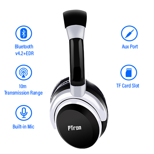 Ptron Rodeo Over-the-ear Bluetooth Headphones With 8 Hours Playback Bluetooth Version: V4.2+edr