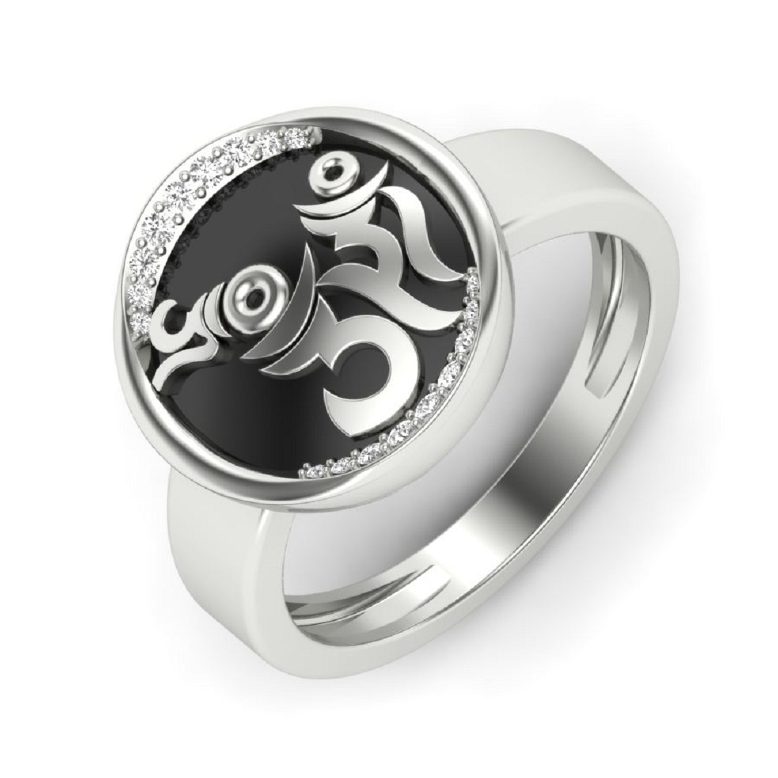 Party Men Silver Enamel Rings