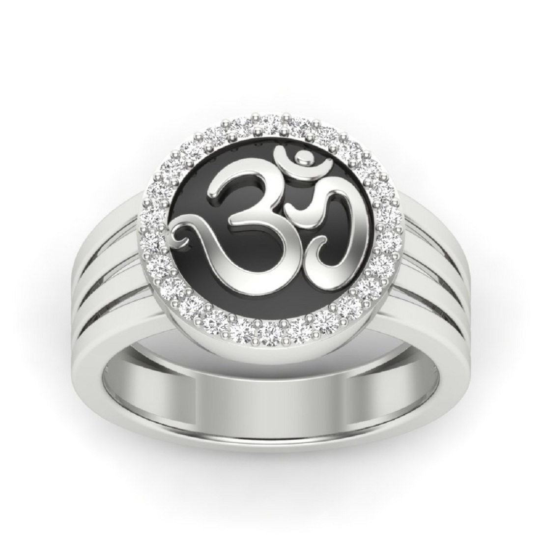 Party Men Silver Enamel Rings