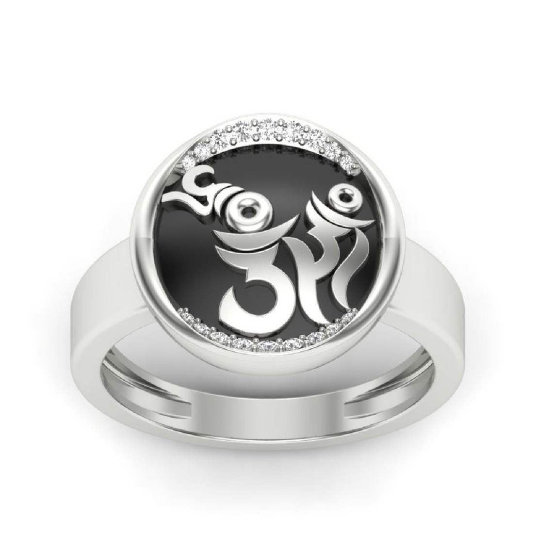 Party Men Silver Enamel Rings