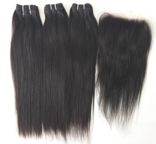 Weaving Russian Natural Black Straight Hair Extensions